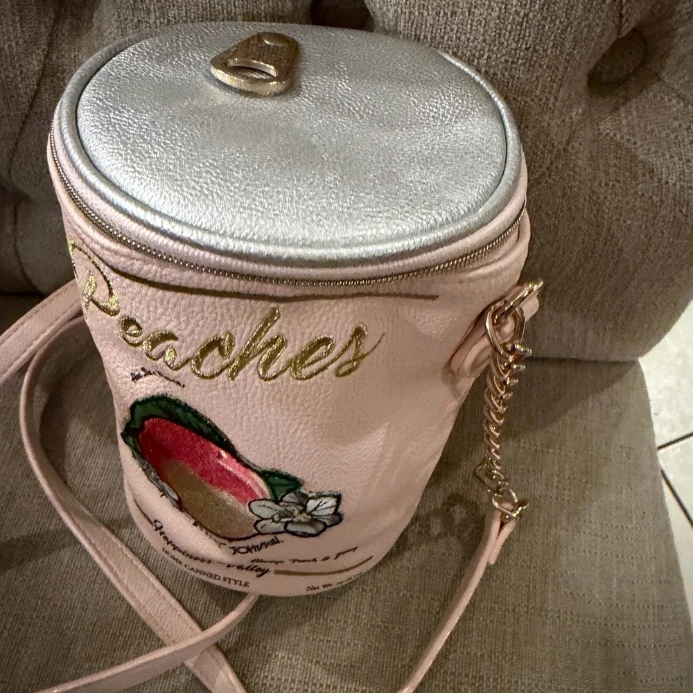 Betsey Johnson Pink Peaches Crossbody Bag - Picture 2 of 3